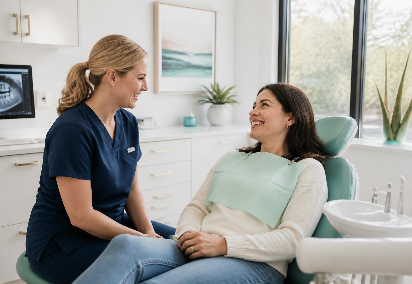 Dentist treating a patient at a modern dental clinic